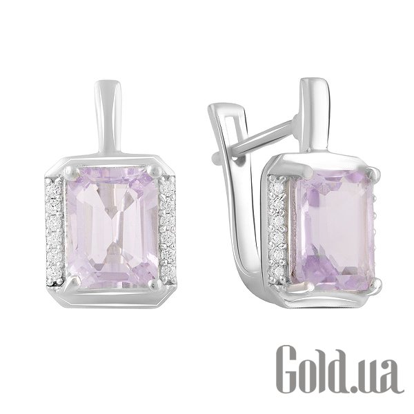 

Серьги Fresh Jewelry, Серебряные серьги с куб. циркониями и аметистами