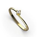 Золотое кольцо с бриллиантом, 1768937