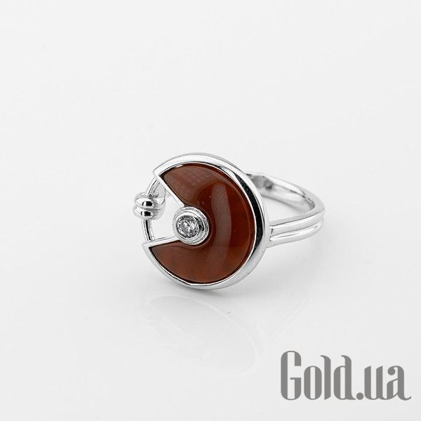 Женское серебряное кольцо с куб. цирконием и сердоликом DIA3102803