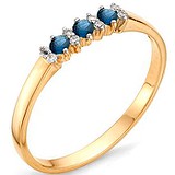 Женское золотое кольцо с бриллиантами и сапфирами, 1554154