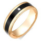 Золотое обручальное кольцо с бриллиантом, 1556202