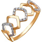 Женское золотое кольцо с куб. циркониями, 1613546