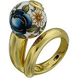 Женское серебряное кольцо в позолоте, 1617386
