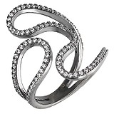 Женское серебряное кольцо с куб. циркониями, 1619434