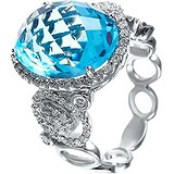 Женское золотое кольцо с бриллиантами и топазом, 1646570