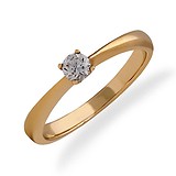Золотое кольцо с бриллиантом, 1667818