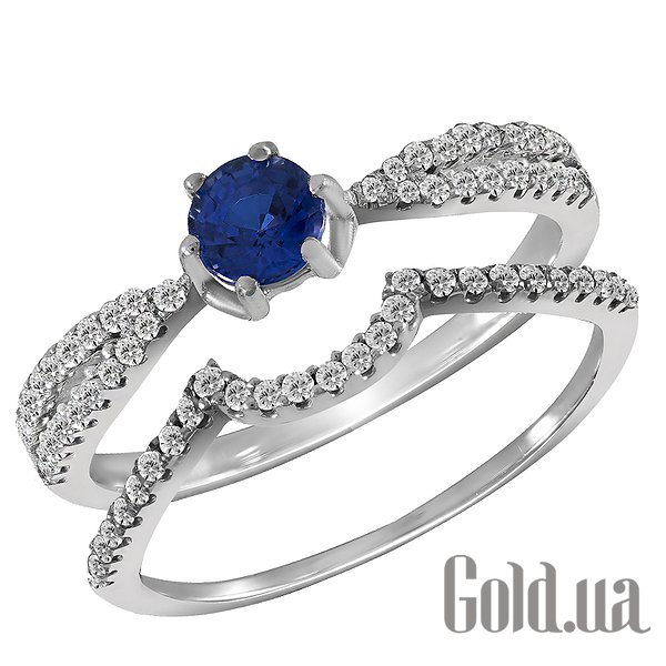 

Кольцо Soul Diamonds, Золотое кольцо с бриллиантами и сапфиром, 16.5