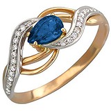 Женское золотое кольцо с сапфиром и бриллиантами, 1684970