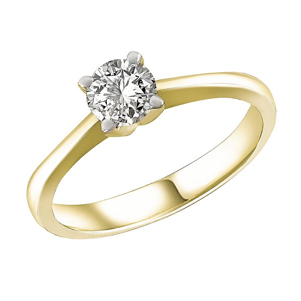 Золотое кольцо с бриллиантом 0,50 карат
