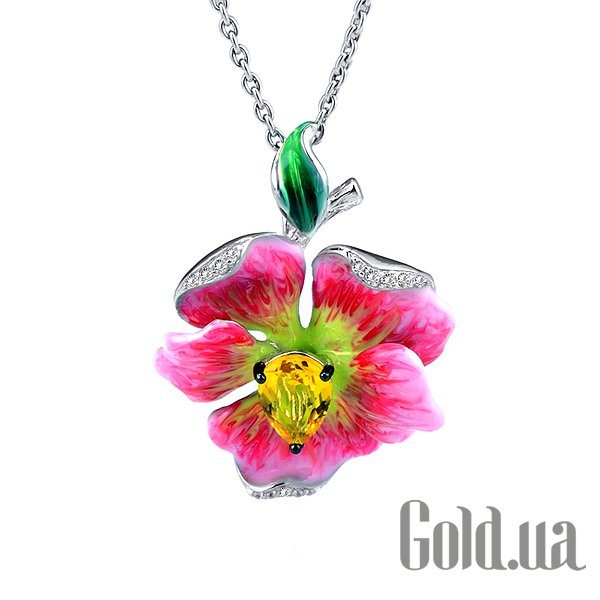 

Женские кулоны Lurie Jewelry, Серебряный кулон с куб. циркониями и эмалью