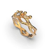 Женское золотое кольцо с бриллиантом, 1768170