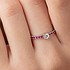 Женское золотое кольцо с бриллиантом и рубинами - фото 4