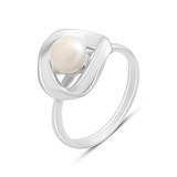 Женское серебряное кольцо с культив. жемчугом (2152620), фото