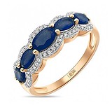 Женское золотое кольцо с бриллиантами и сапфирами, 1545707