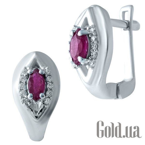 

Серьги Fresh Jewelry, Серебряные серьги с рубинами и куб. циркониями