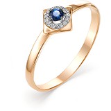 Женское золотое кольцо с бриллиантами и сапфиром, 1603563