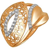 Женское золотое кольцо с куб. циркониями, 1613547