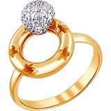 Женское золотое кольцо с куб. циркониями, 1622763