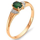Женское золотое кольцо с бриллиантами и изумрудом, 1630699