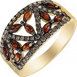Женское золотое кольцо с гранатами и бриллиантами, 1646571
