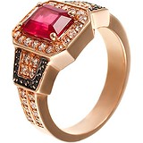 Женское золотое кольцо с бриллиантами и рубином, 1673451