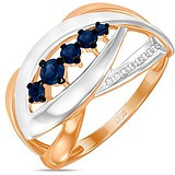 Женское золотое кольцо с бриллиантами и сапфирами, 1700843