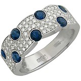 Женское золотое кольцо с бриллиантами и сапфирами, 1713899
