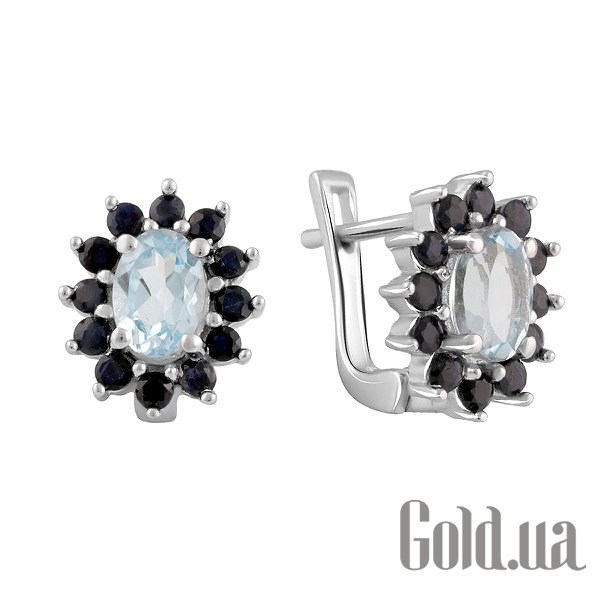 

Серьги Fresh Jewelry, Серебряные серьги с топазами и сапфирами