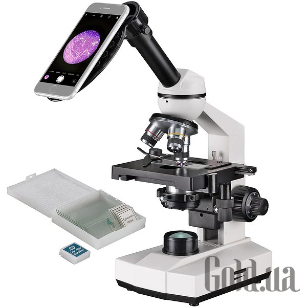 

Микроскоп Bresser, Микроскоп Erudit Basic Mono 40x-400x з адаптером для смартфона + кейс
