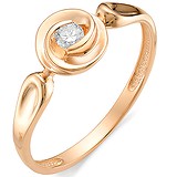 Женское золотое кольцо с бриллиантом, 1602796