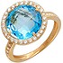Женское золотое кольцо с куб. циркониями и топазом - фото 1