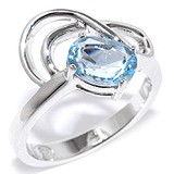 Silver Wings Женское серебряное кольцо с топазом, 1618412