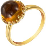 Женское золотое кольцо с бриллиантами и цитрином, 1646828