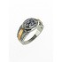 Серебряное кольцо с куб. циркониями и вставками из золота - фото 1