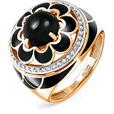 Kabarovsky Женское золотое кольцо с агатом, бриллиантами и эмалью, 1698540