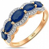 Женское золотое кольцо с бриллиантами и сапфирами, 1705708