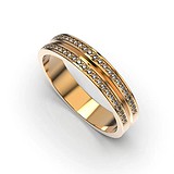 Золотое обручальное кольцо с бриллиантами, 1768172