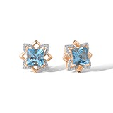 Золоті сережки з діамантами і топазами, 1796076