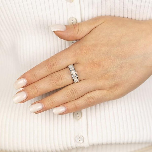 Женское серебряное кольцо с куб. циркониями DIA3102808 – изображение 3