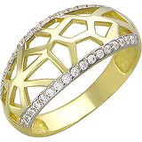 Женское золотое кольцо с куб. циркониями, 1604589