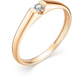 Золотое кольцо с бриллиантом, 1615341