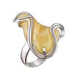 Женское серебряное кольцо с янтарем, 1615853