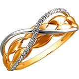 Женское золотое кольцо с куб. циркониями, 1636077