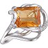 Женское серебряное кольцо с куб. циркониями и цитрином - фото 1