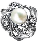 Женское серебряное кольцо с культив. жемчугом, 1647085
