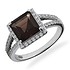 Женское серебряное кольцо с кварцем и куб. циркониями - фото 1