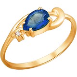 Женское золотое кольцо с бриллиантом и сапфиром, 1666541