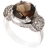 Женское серебряное кольцо с куб. циркониями и раухтопазом, 1672173