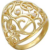 Женское золотое кольцо с куб. циркониями, 1672685