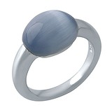 Женское серебряное кольцо с кошачьим глазом